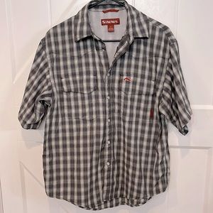SIMMS Men's Short Sleeve Button Front Outdoors Hiking Fishing Shirt Ss SM VENTED